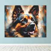 Dog Art 2 - German Shepherd 2 Canvas Afdruk (Insitu (Houten vloer))