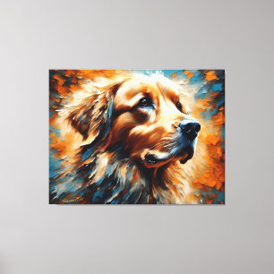 Dog Art 2 - Golden Retriever 1 Canvas Afdruk
