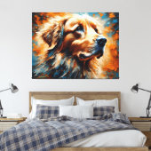 Dog Art 2 - Golden Retriever 1 Canvas Afdruk (Insitu (Slaapkamer))