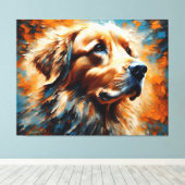 Dog Art 2 - Golden Retriever 1 Canvas Afdruk (Insitu (Houten vloer))