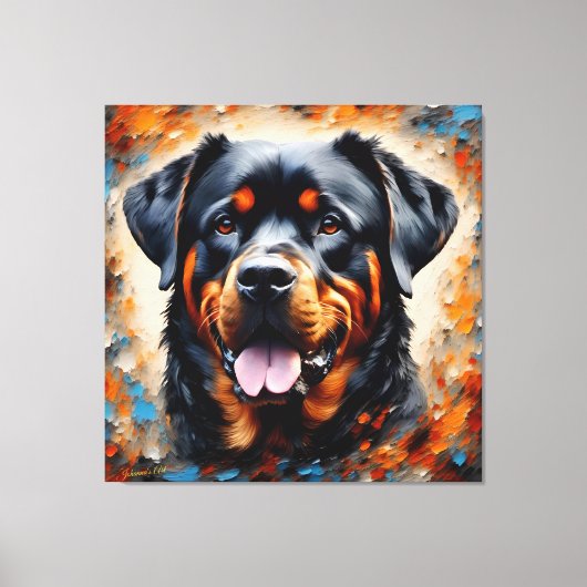 Dog Art 2 - Rottweiler 1 Canvas Afdruk (Voorkant)