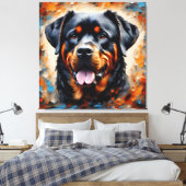 Dog Art 2 - Rottweiler 1 Canvas Afdruk (Insitu (Slaapkamer))