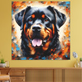 Dog Art 2 - Rottweiler 1 Canvas Afdruk (Insitu (Woonkamer))