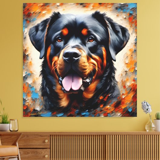 Dog Art 2 - Rottweiler 1 Canvas Afdruk (Insitu (Woonkamer))