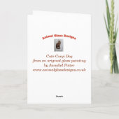 Dog Art Cute Corgi Kaart (Achterkant)