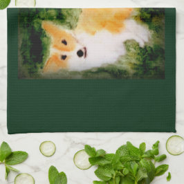 Dog Art Cute Corgi Theedoek