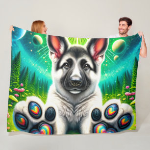 Dog Art Fleece Deken