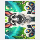 Dog Art Fleece Deken (Voorkant)