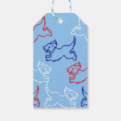 Dog Art Gift Labels - Rood wit en blauw kleurenthe Cadeaulabel (Achterkant)