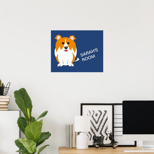 Dog Art met namen voor kinderen Poster (Thuiskantoor)