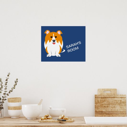 Dog Art met namen voor kinderen Poster (Keuken)