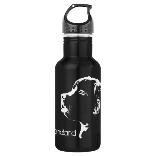 Dog Art Newfoundland Pup Sport Bottle Waterfles (Voorkant)