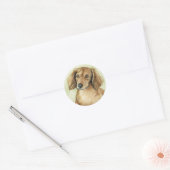 Dog Art Stickers "Long Haire Dachshund" (Envelop)
