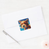 Dog Art Vierkante Sticker (Envelop)