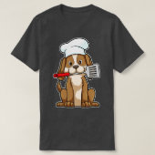 Dog as Cook met Chefs pet Spatel T-shirt (Design voorkant)