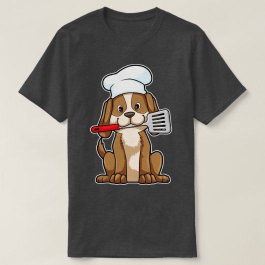 Dog as Cook met Chefs pet Spatel T-shirt (Design voorkant)