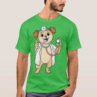 Dog as Doctor with Stethoscoop T-shirt
