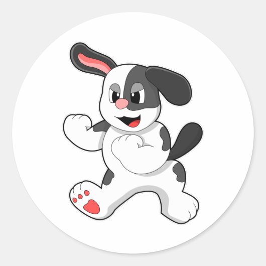 Dog as Fighter Ronde Sticker (Voorkant)