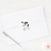 Dog as Fighter Ronde Sticker (Envelop)