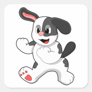 Dog as Fighter Vierkante Sticker