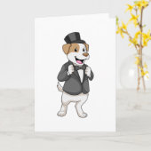 Dog as Groom with Ribbon Kaart (Gele Bloem)