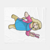 Dog as Hairdresser with Comb Fleece Deken (Voorkant (Horizontaal))