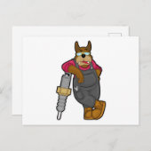 Dog as Mechanic with Spark Plug Briefkaart (Voorkant / Achterkant)