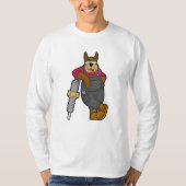Dog as Mechanic with Spark Plug T-shirt (Voorkant)