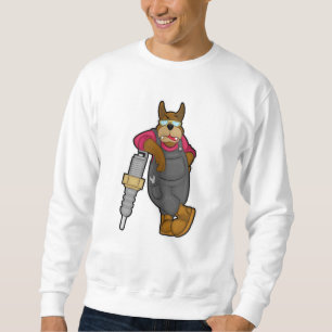 Dog as Mechanic with Spark Plug Trui