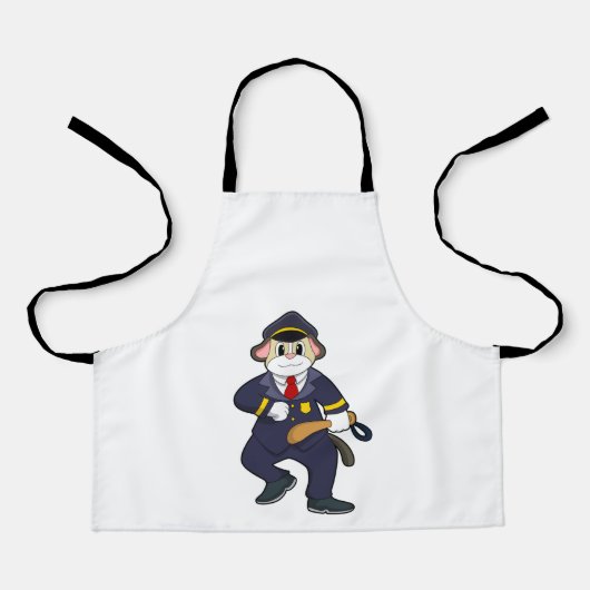 Dog as Police officer with Police uniform Schort (Voorkant)