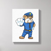 Dog as Police officer with Uniform Canvas Afdruk (Voorkant)