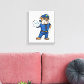 Dog as Police officer with Uniform Canvas Afdruk (Insitu (Woonkamer))