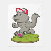 Dog as Runner with Cap Fleece Deken (Voorkant)