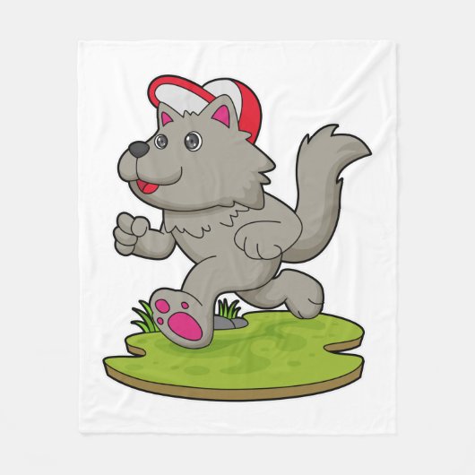 Dog as Runner with Cap Fleece Deken (Voorkant)