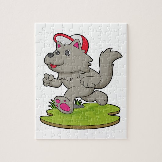 Dog as Runner with Cap Legpuzzel (Verticaal)