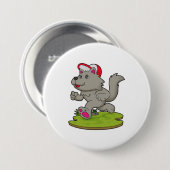 Dog as Runner with Cap Ronde Button 7,6 Cm (Voorkant /achterkant)