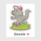 Dog as Runner with Cap Sticker (Vel)