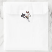 Dog as Secretary with Skirt Vierkante Sticker (Tas)