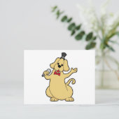 Dog as Singer met Microfoon Briefkaart (Staand voorkant)