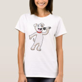 Dog as Singer met Microfoon T-shirt (Voorkant)
