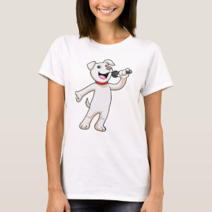 Dog as Singer met Microfoon T-shirt