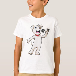 Dog as Singer met Microfoon T-shirt