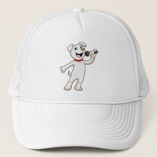 Dog as Singer met Microfoon Trucker Pet (Voorkant)