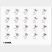 Dog as Singer met Microfoon Vierkante Sticker (Vel)