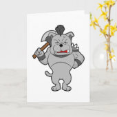 Dog as Warrior met Ax Kaart (Gele Bloem)