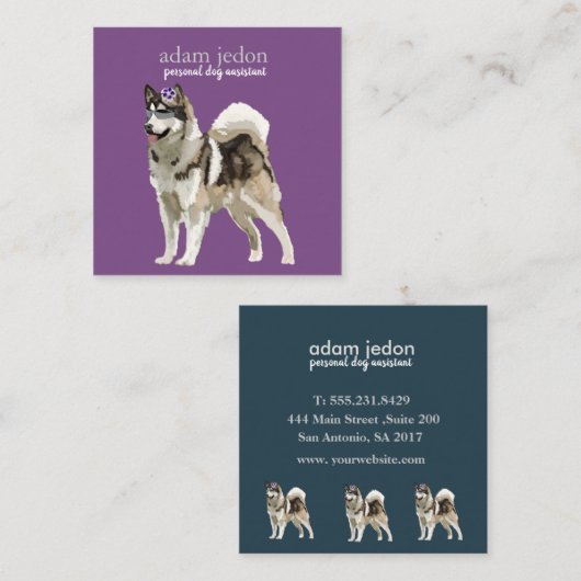 Dog Assistant Square Visitekaartje (Voorkant / Achterkant)