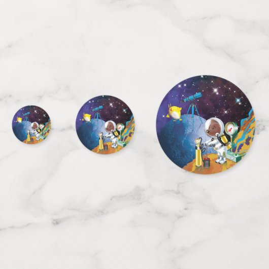 Dog astronaut en buitenaards confetti (Voorkanten)