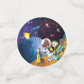 Dog astronaut en buitenaards confetti (Kleine voorkant)