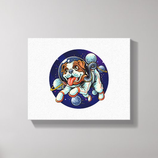 Dog Astronaut, space dog Canvas Afdruk (Voorkant)