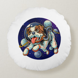 Dog Astronaut, space dog Rond Kussen